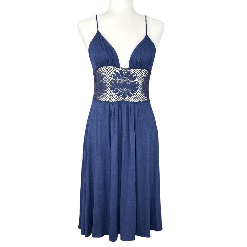 Ingwa Melero blue spaghetti strap vintage dress, Medium